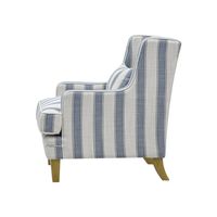 Bondi Hamptons Armchair Stripe Sky With Piping Blue - OWFL0227BS-1
