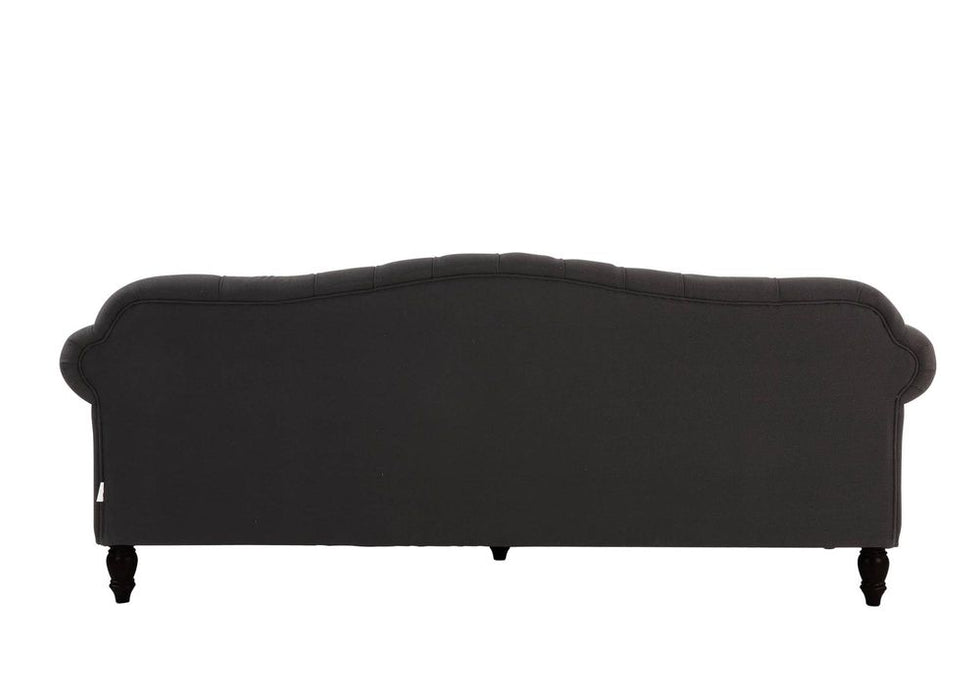 Vaucluse Buttoned 3 Seat Sofa Charcoal With Studs Grey - OWFL0246CH-3