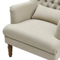 Bayside Hamptons Buttoned Armchair Natural - OWFL0236N