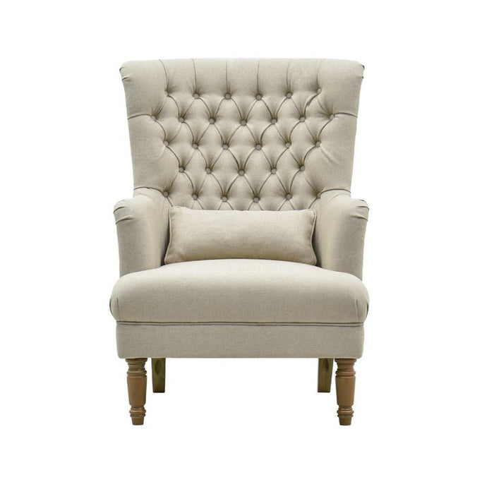 Bayside Hamptons Buttoned Armchair Natural - OWFL0236N