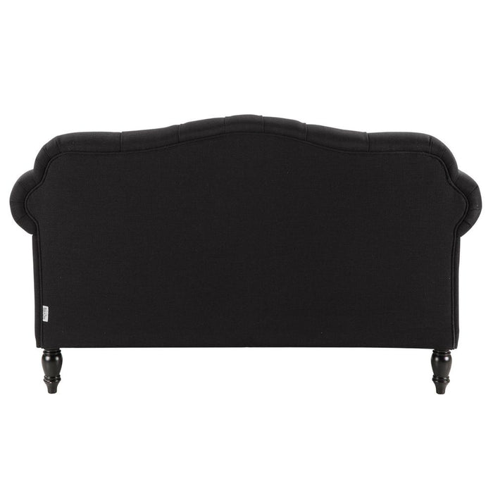 Vaucluse Buttoned Tuffed 2 Seat Sofa Charcoal With Studs Grey - OWFL0246CH-2