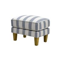 Bondi Hamptons Ottoman Stripe Sky With Piping Blue - OWFL0251BS