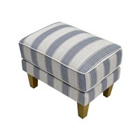 Bondi Hamptons Ottoman Stripe Sky With Piping Blue - OWFL0251BS