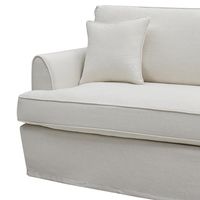 Clovelly Hamptons 4 Sofa Seat Slip Cover Ivory - OWFL0303IV-4C