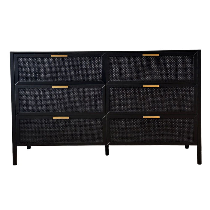 Santorini Dresser 6 Drawer Black - OWUT0020B