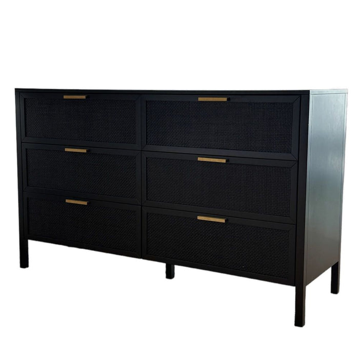 Santorini Dresser 6 Drawer Black - OWUT0020B
