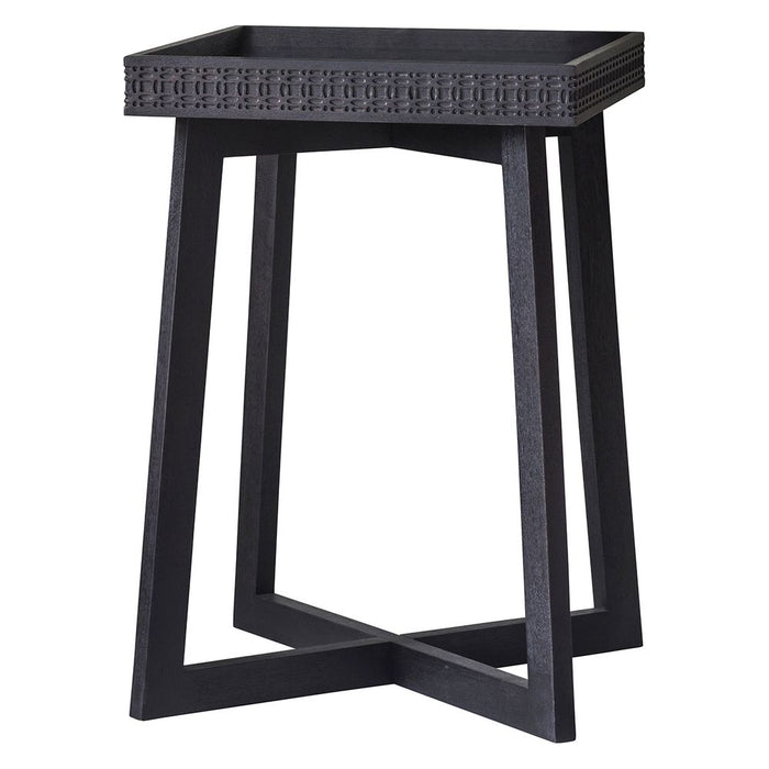 Boho Boutique Wood Bedside Table Black - GDFUR0187