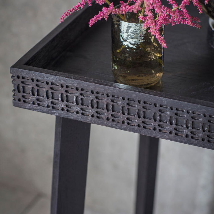 Boho Boutique Wood Bedside Table Black - GDFUR0187