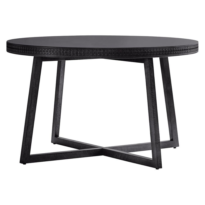 Boho Boutique Round Wood Dining Table Black - GDFUR0188