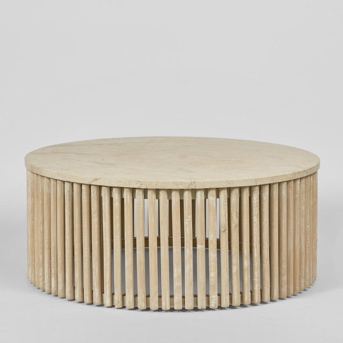 Cosi Teakwood Coffee & Side Table Ivory - MRDFUR0121
