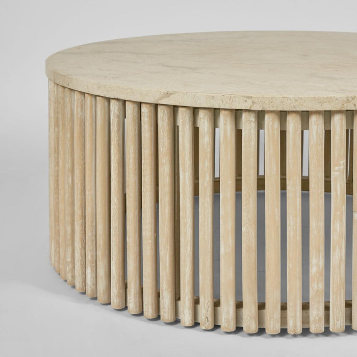 Cosi Teakwood Coffee & Side Table Ivory - MRDFUR0121