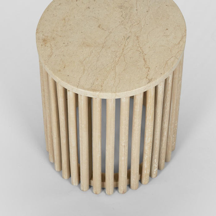 Cosi Teakwood Coffee & Side Table Ivory - MRDFUR0122