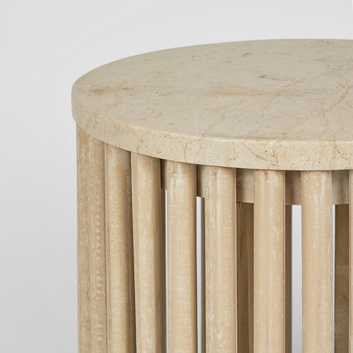 Cosi Teakwood Coffee & Side Table Ivory - MRDFUR0122