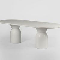 Olive Sungkai Wood Dining Table Base White - MRDFUR0120