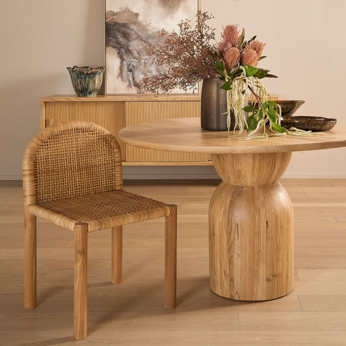 Olive Round Sungkai Wood Dining Table Natural - KITMRDFUR0115