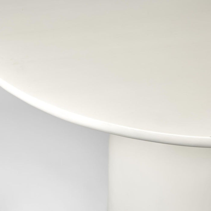 Olive Round Sungkai Wood Dining Table White - KITMRDFUR0118