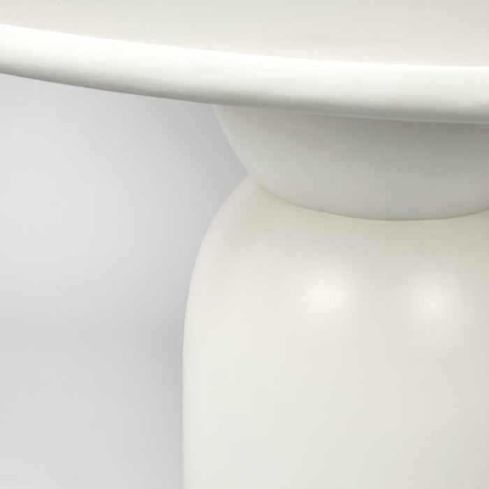 Olive Round Sungkai Wood Dining Table White - KITMRDFUR0118