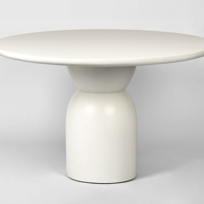 Olive Oval Sungkai Wood Dining Table White - KITMRDFUR0119