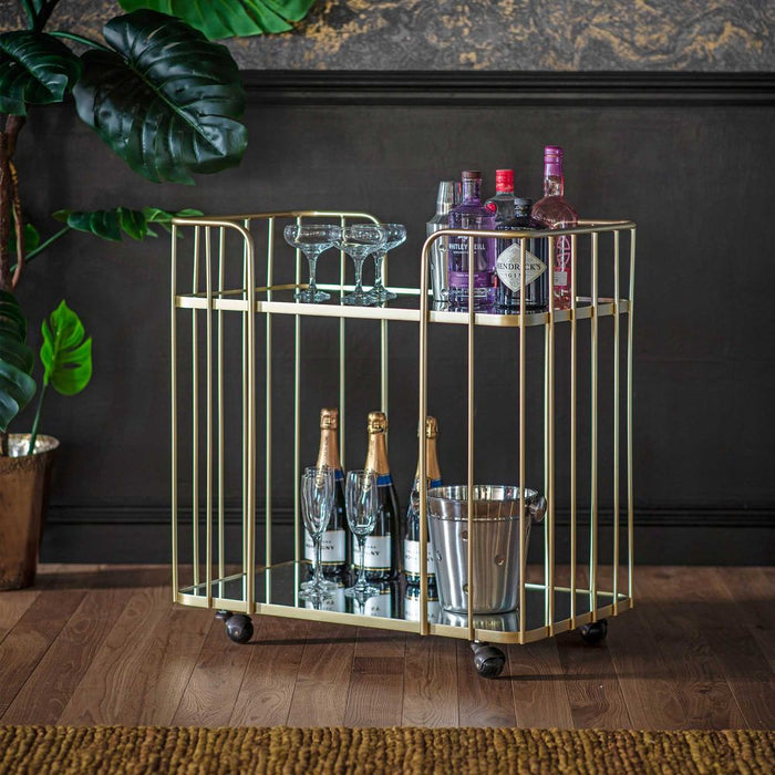 Verna Drinks Trolley Gold - GDFUR29647