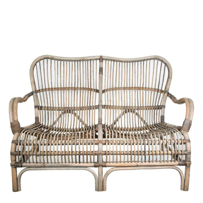Seville Outdoor Under Cover Rattan Two Seater Kubu Armchair Grey - FUR524