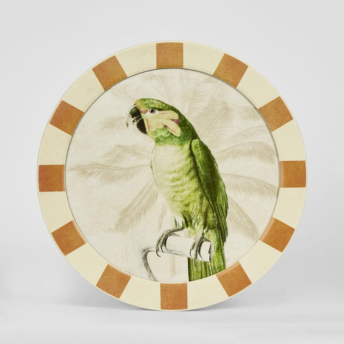 Parrots Round Set of 4 Wall Art Multi Colour - DA0893
