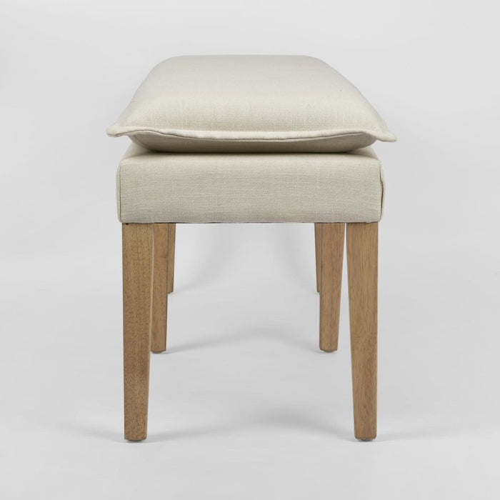 Coolum Rubber Wood Bench Natural & Cream - FUR0199