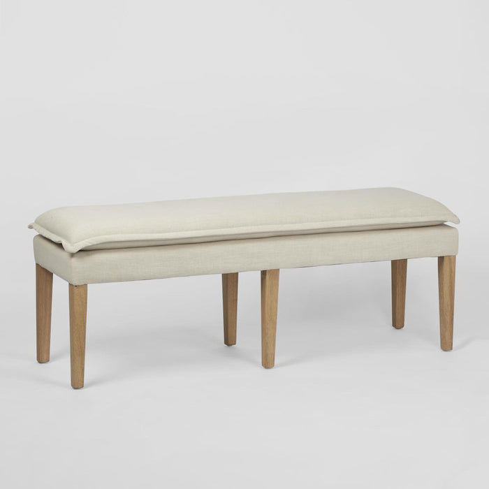 Coolum Rubber Wood Bench Natural & Cream - FUR0199