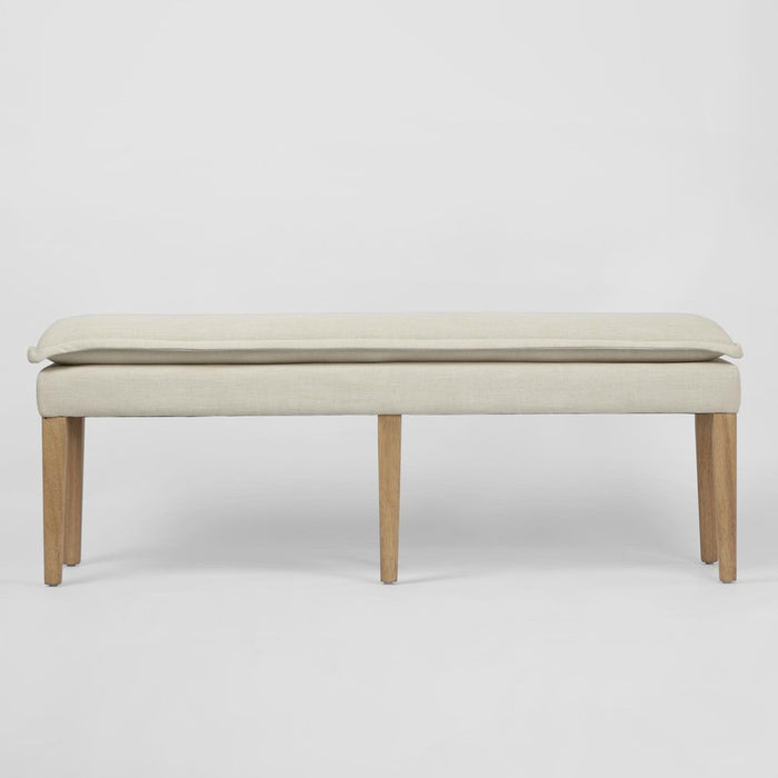 Coolum Rubber Wood Bench Natural & Cream - FUR0199