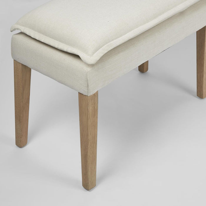 Coolum Rubber Wood Bench Natural & Cream - FUR0199
