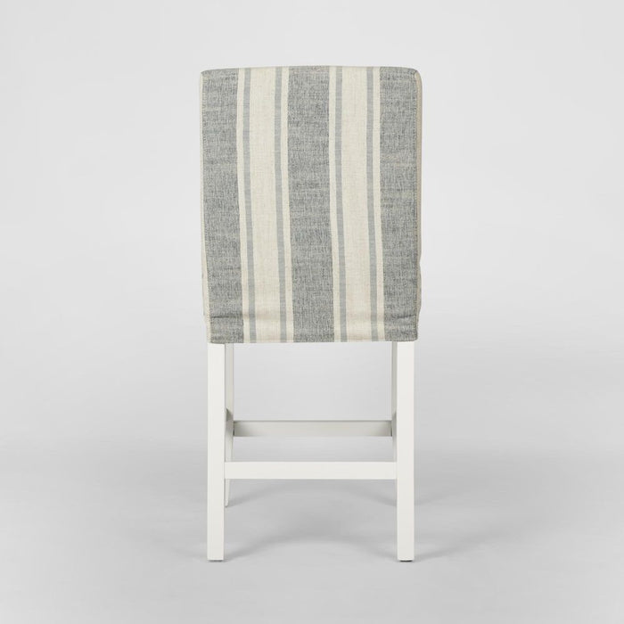 Ville Fabric Slip Cover White Strip & Blue - FUR0203CBL