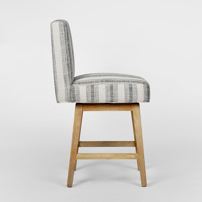 Cape Swivel Counter Stool White Strip & Charcoal - FUR0205