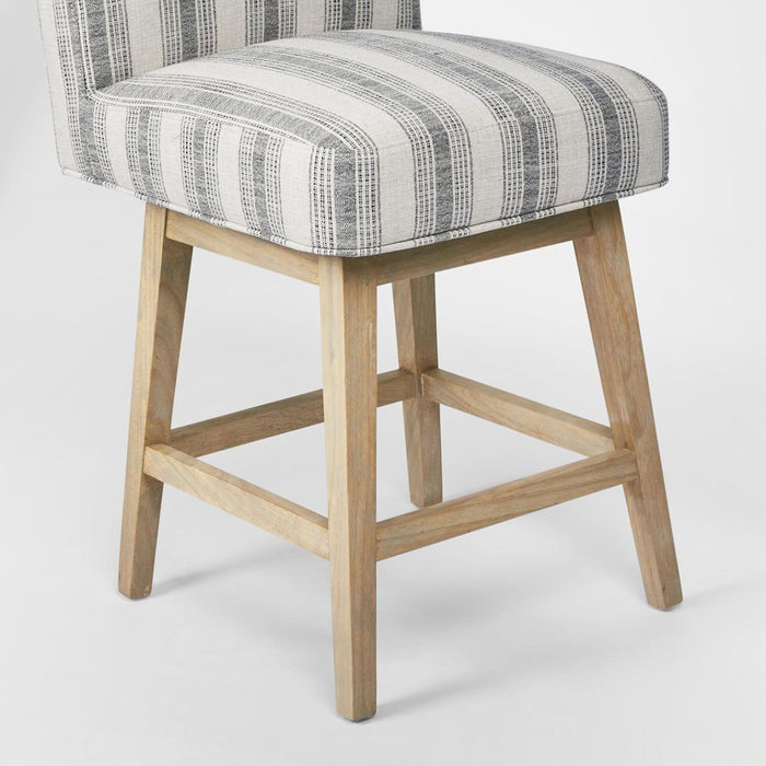 Cape Swivel Counter Stool White Strip & Charcoal - FUR0205