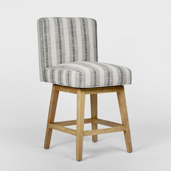 Cape Swivel Counter Stool White Strip & Charcoal - FUR0205