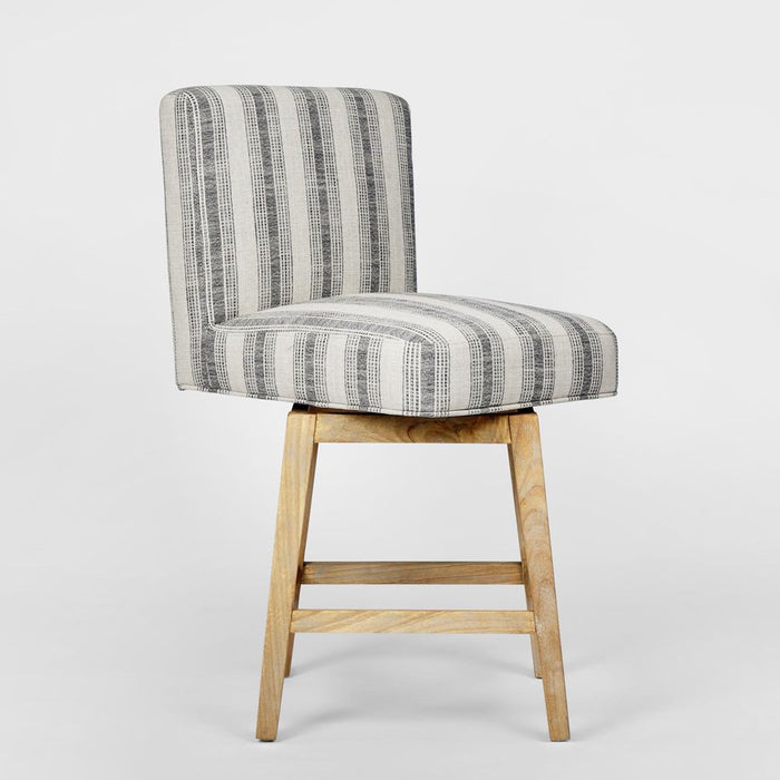 Cape Swivel Counter Stool White Strip & Charcoal - FUR0205