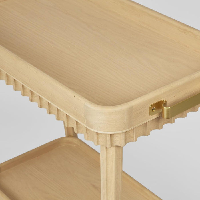 Royce Fluted Oak Bar Cart Natural - FUR0228