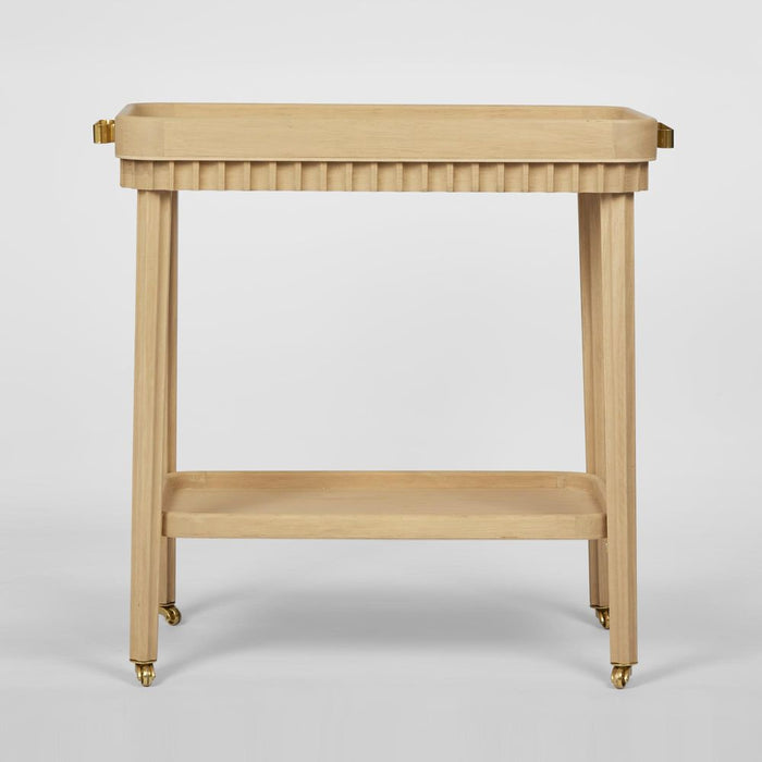 Royce Fluted Oak Bar Cart Natural - FUR0228