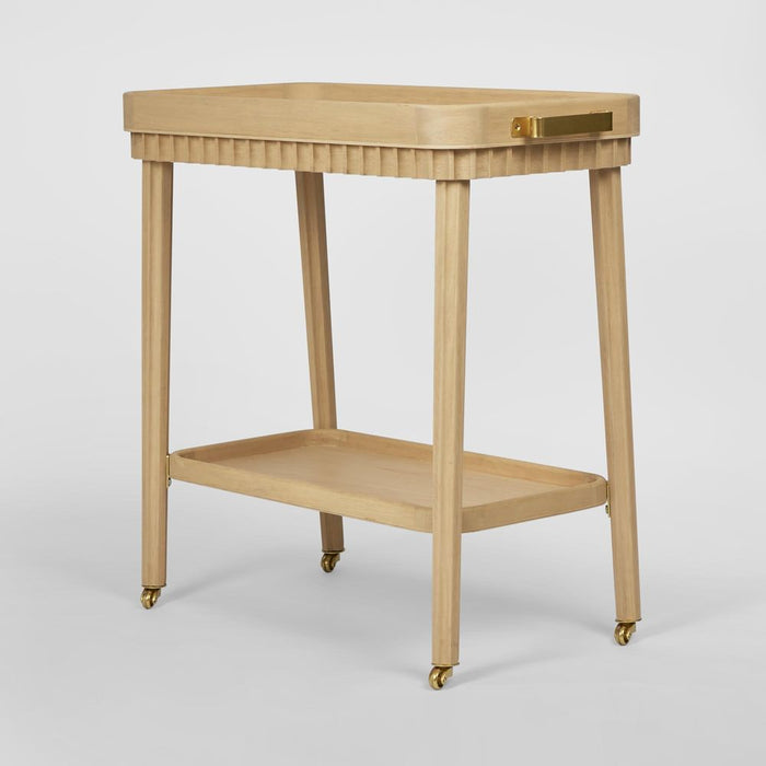 Royce Fluted Oak Bar Cart Natural - FUR0228