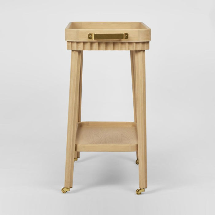 Royce Fluted Oak Bar Cart Natural - FUR0228