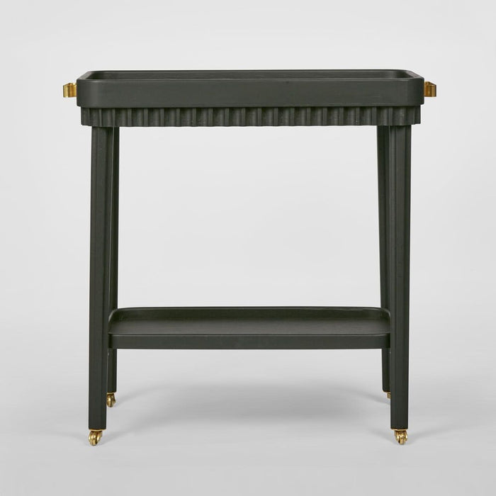 Royce Fluted Oak Bar Cart Black - FUR0229