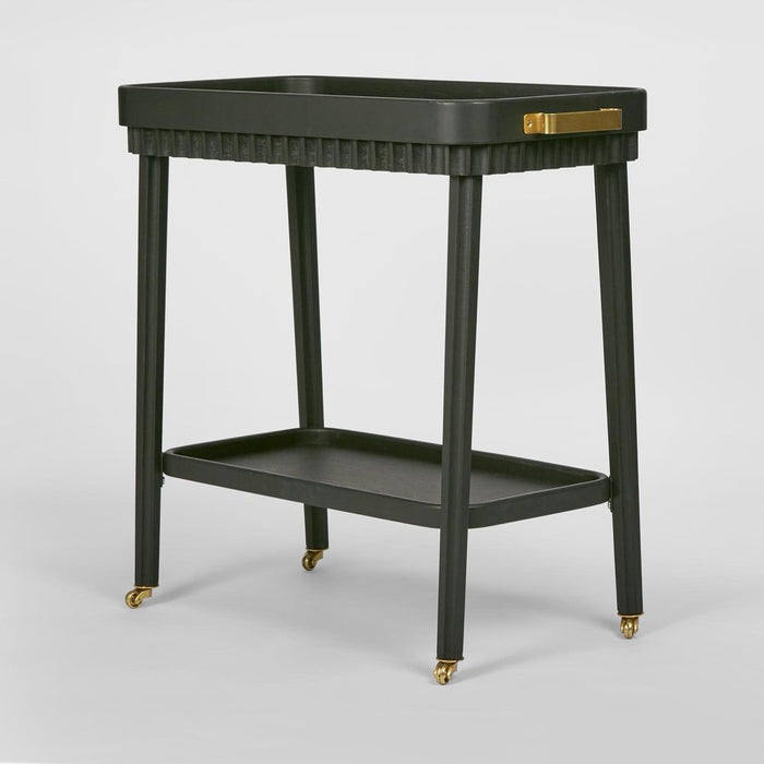 Royce Fluted Oak Bar Cart Black - FUR0229