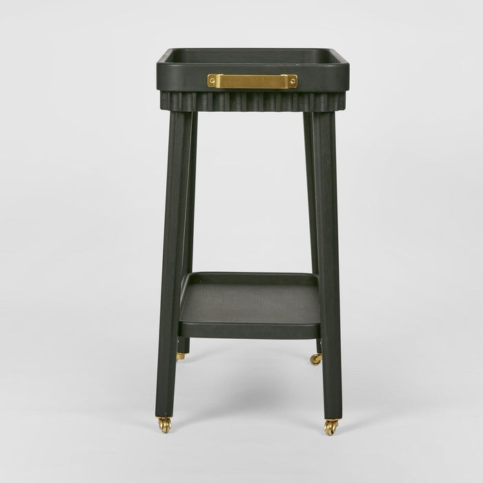 Royce Fluted Oak Bar Cart Black - FUR0229