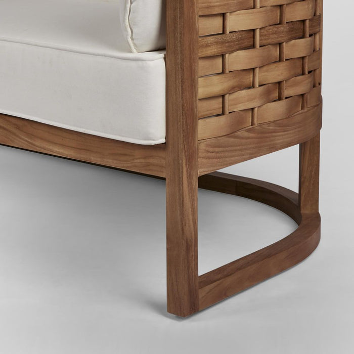 Weave Teak Wood Outdoor Sofa Natural - FUR0231
