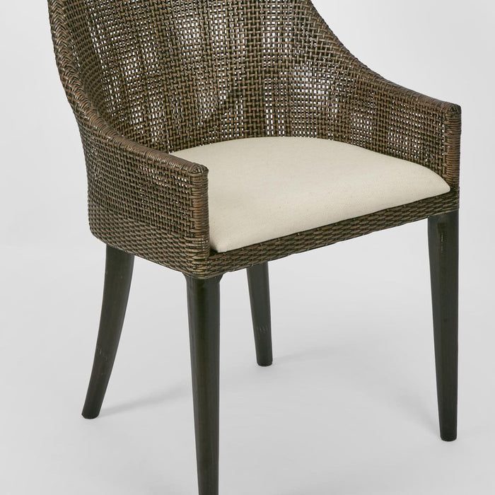 Charlotte Rattan Dining Chair Soil Brown & Natural - OWPAN22