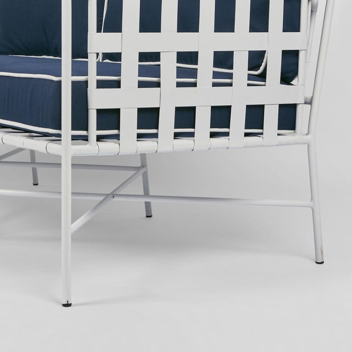 Sheffield Outdoor Lounge White and Navy - FUR0254