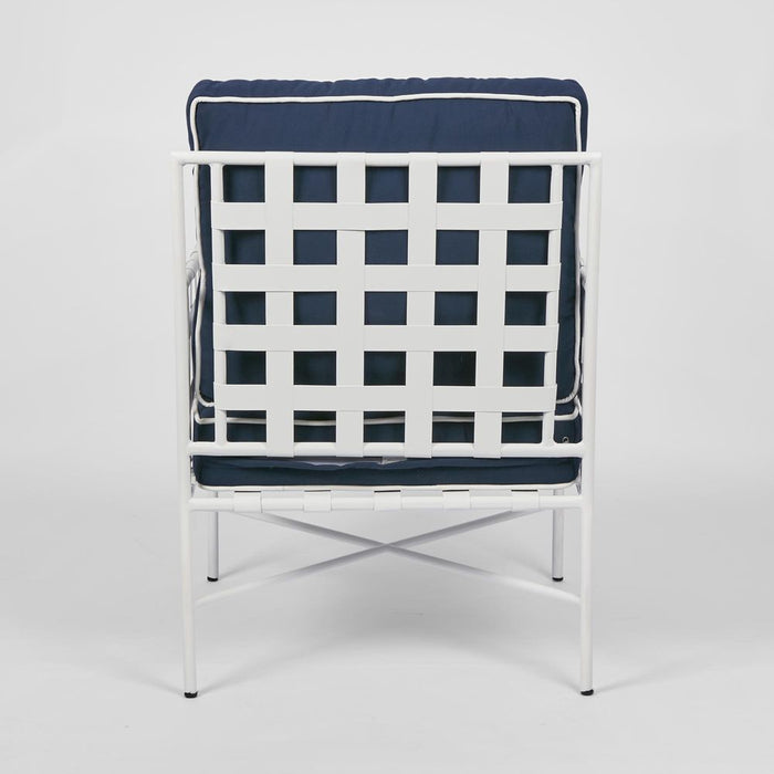 Sheffield Outdoor Lounge White and Navy - FUR0254