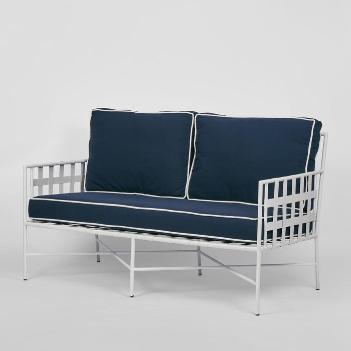 Sheffield Outdoor Lounge White and Navy - FUR0254