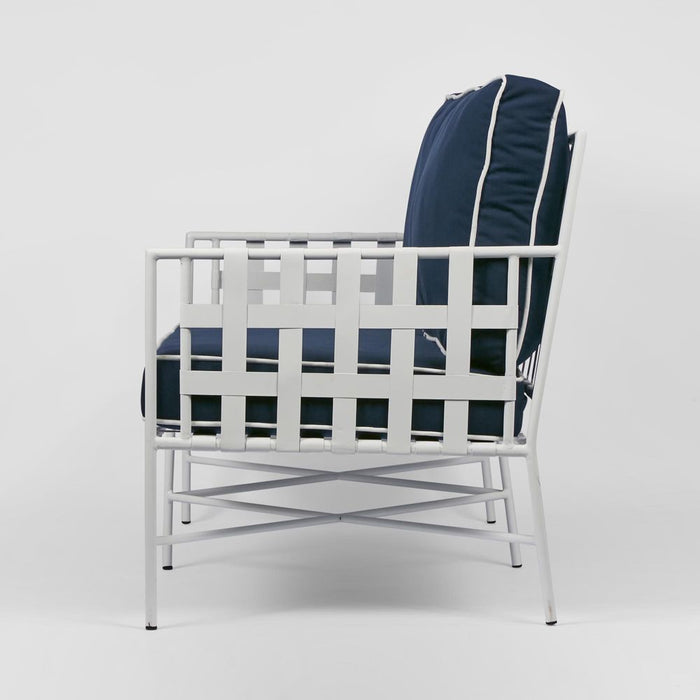 Sheffield Outdoor Lounge White and Navy - FUR0254