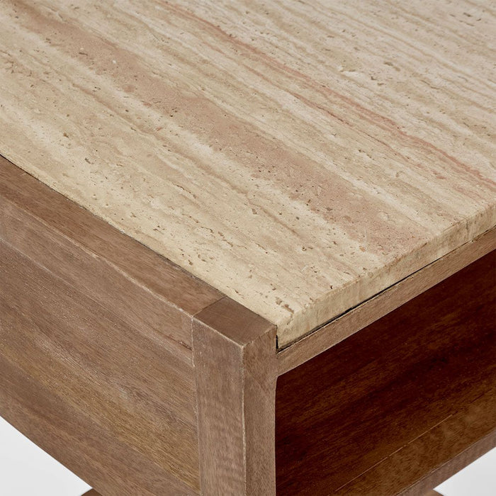 Denver Travertine Bedside Natural - FUR0273