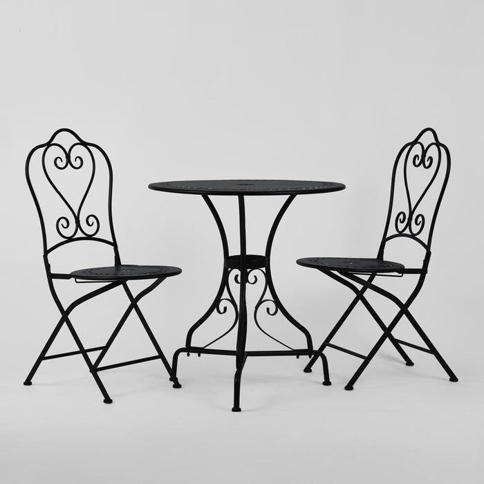 Annabel Folding Iron Outdoor Chair Black - FUR198