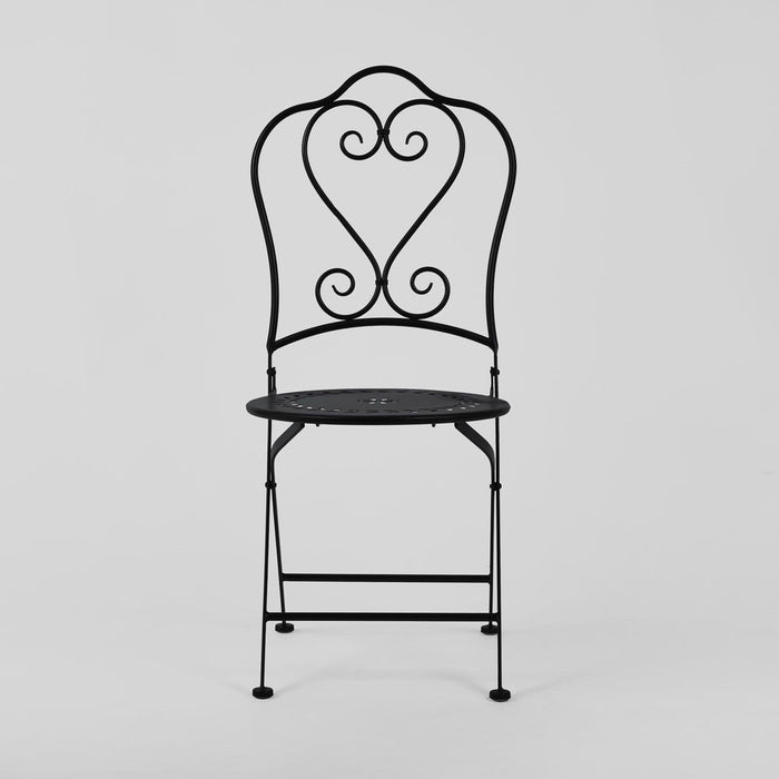 Annabel Folding Iron Outdoor Chair Black - FUR198